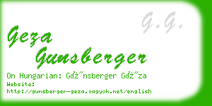 geza gunsberger business card